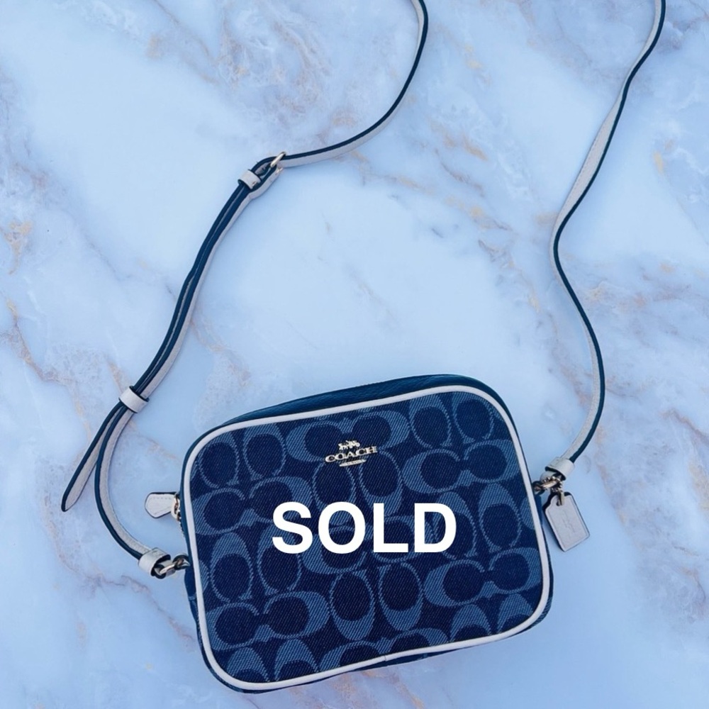 ***SOLD***COACH Denim Signature Jacquad Camera Bag